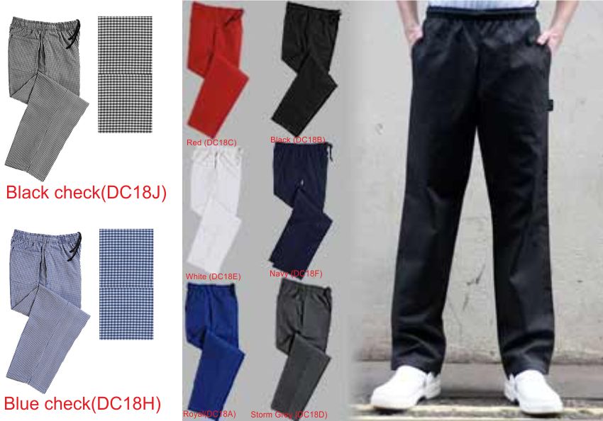 DC18 Elasticated Chefs Trousers